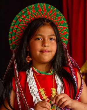 Girl from Colombia wearing traditional clothing. 